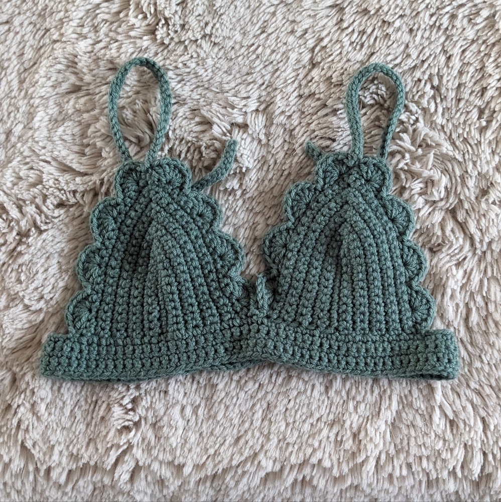 2/$25 Green Crochet Bralette